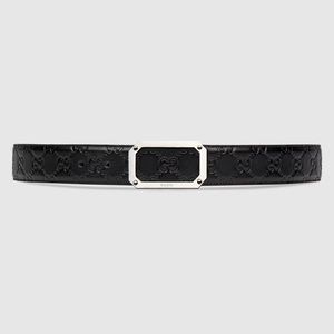 Gucci Men’s Signature belt with GG detail Silver